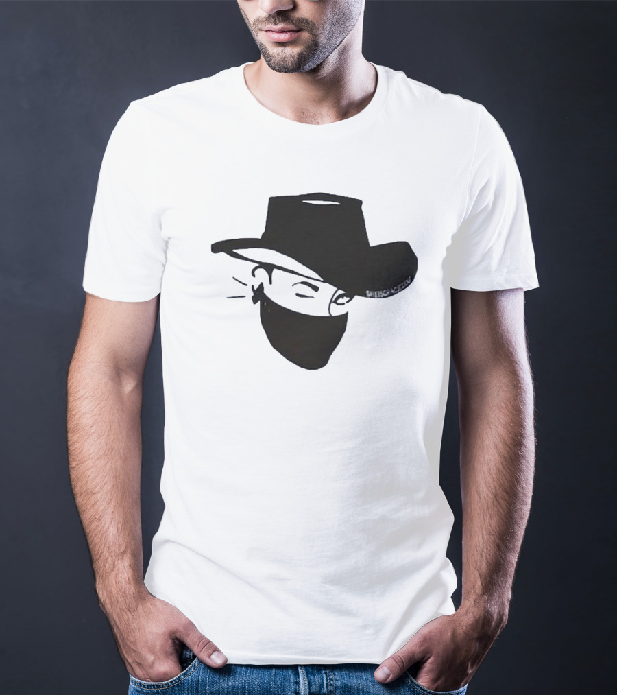 Sheisgracielou Cowboy Hat Mask Design Two Sided T-Shirt