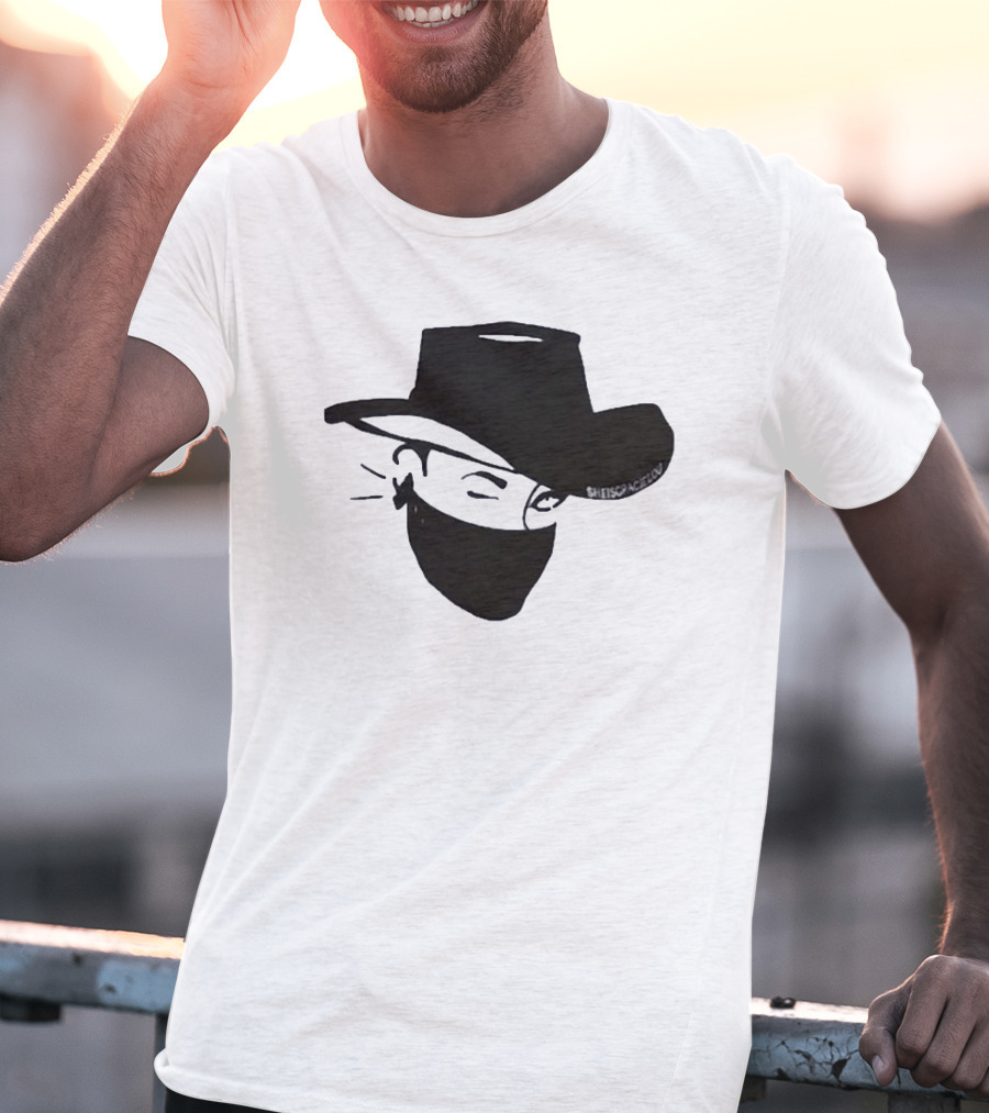Sheisgracielou Cowboy Hat Mask Design Two Sided T-Shirt
