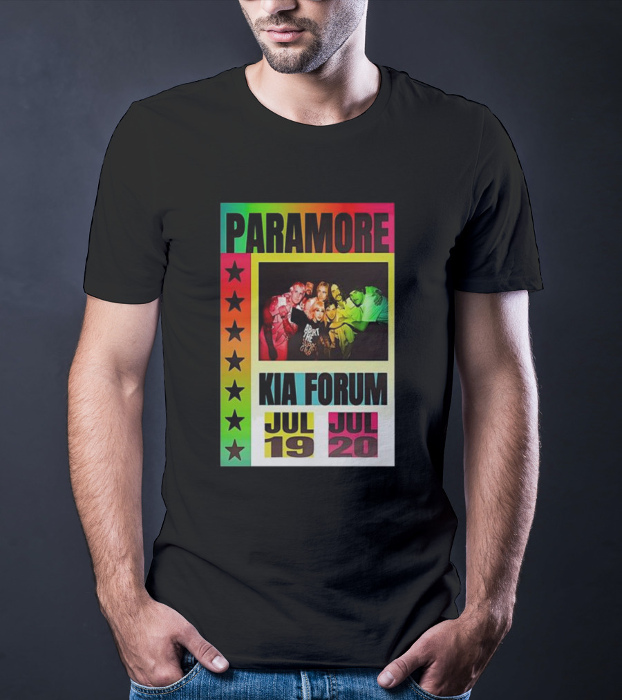 Paramore Kia Forum July 19 20 Starburst Neon Group T-Shirt