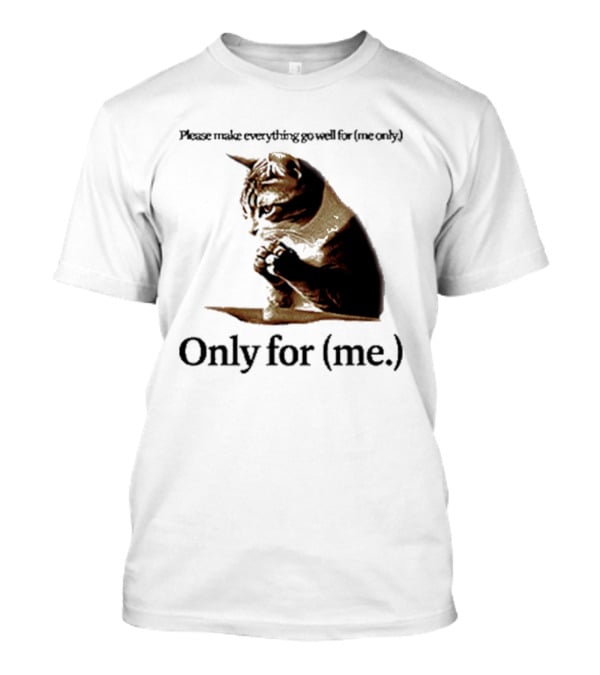 Please Make Everything Go Well For Me Only Praying Cat Only For Me T-Shirt