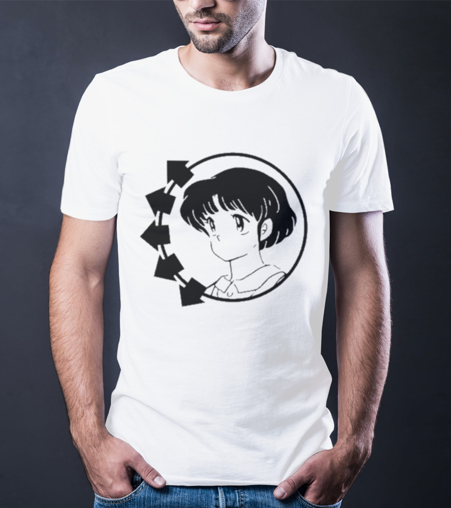Blink-182 Smiley Akane Tendo Anime Girl Icon In Circle With Arrows T-Shirt