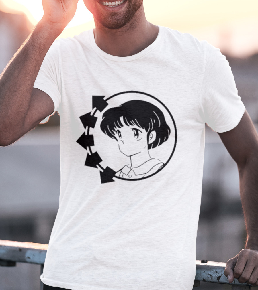 Blink-182 Smiley Akane Tendo Anime Girl Icon In Circle With Arrows T-Shirt