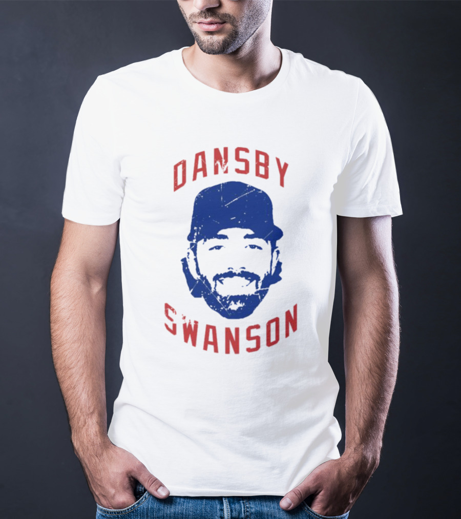 Dansby Swanson Chicago Baseball Portrait Fan T-Shirt
