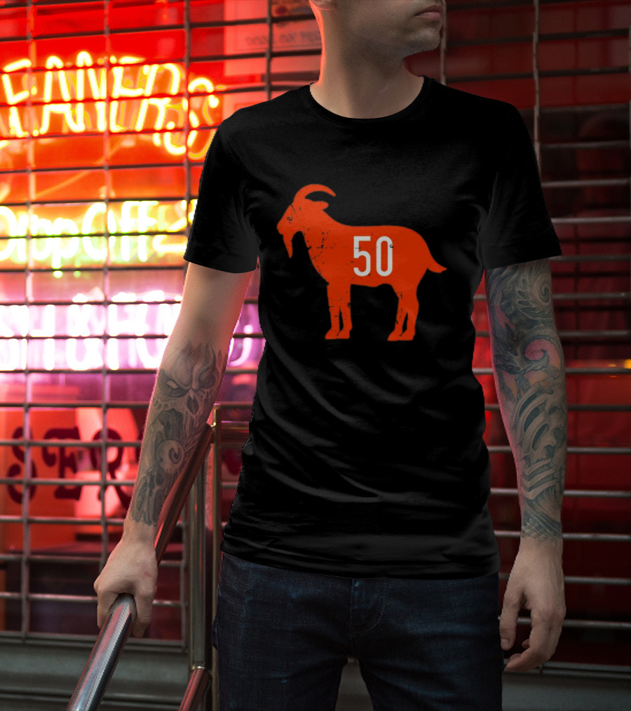 Mike Singletary Goat 50 Chicago Football Fan Iconic Number Legend T-Shirt