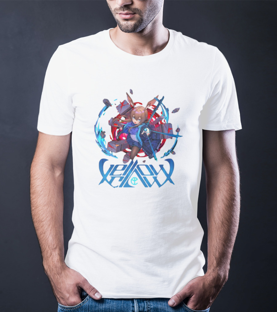 Arknights Yellow Claw Character With Sword And Energy Circle T-Shirt