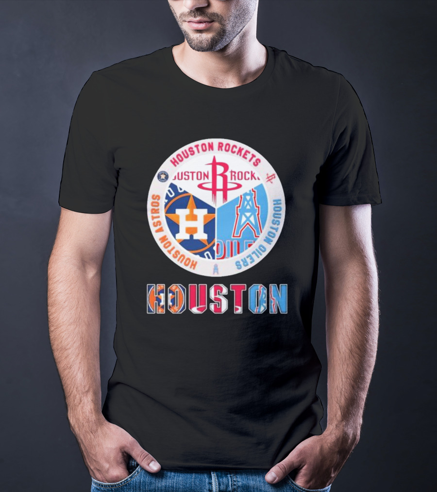 Houston Rockets Astros Oilers Sports Teams T-Shirt