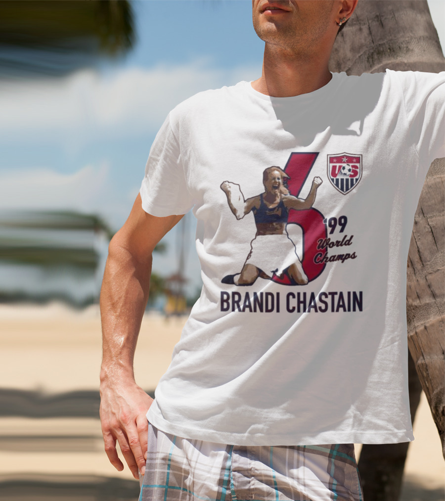 USWNT Brandi Chastain 6 99 World Champs T-Shirt