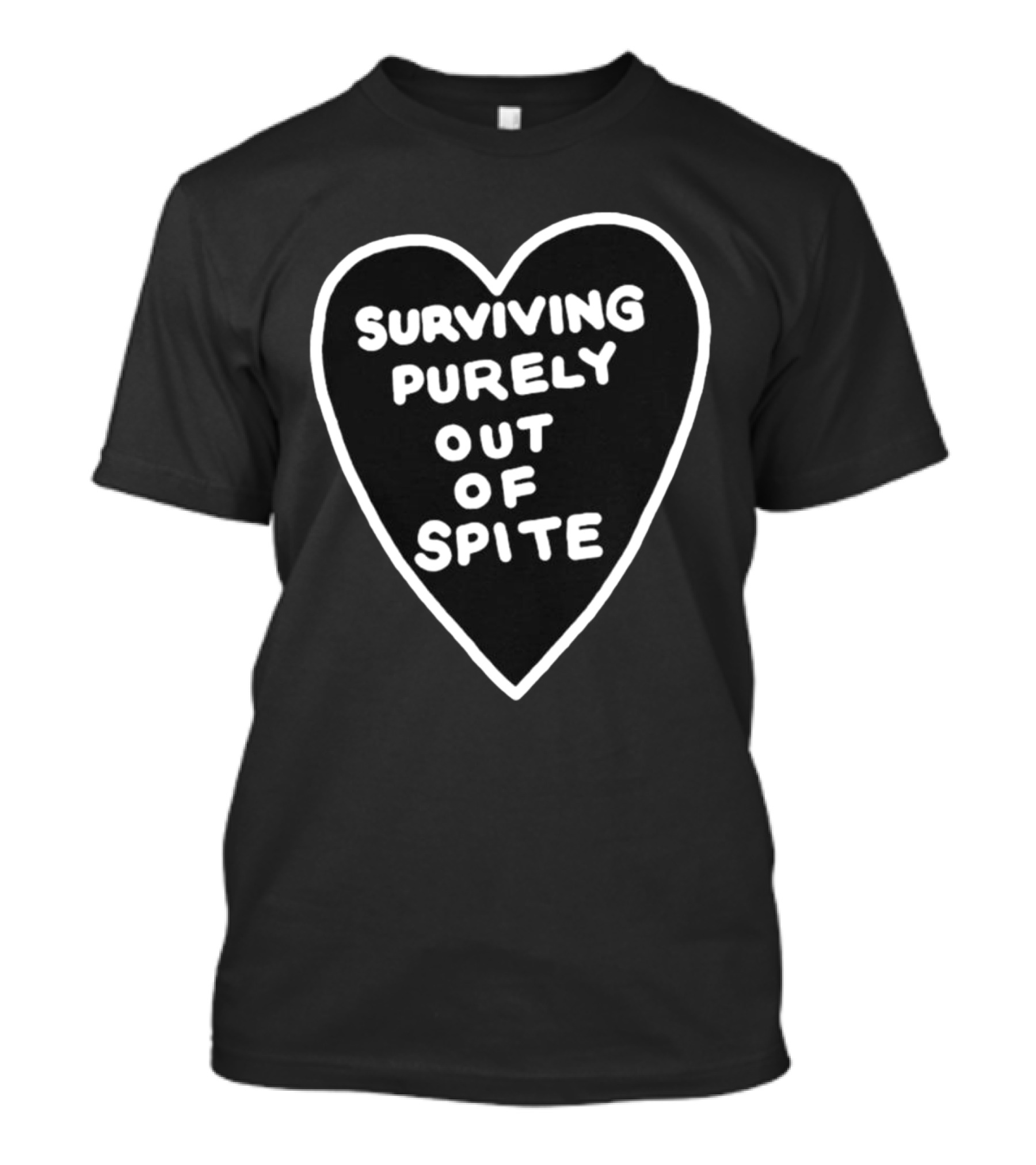 Surviving Purely Out Of Spite Heart Motif T-Shirt
