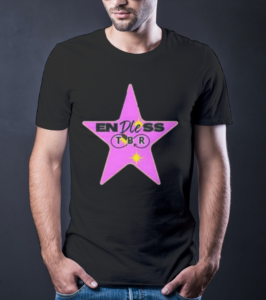 Endless TBR Star Pink Emblem With Books And Dice T-Shirt