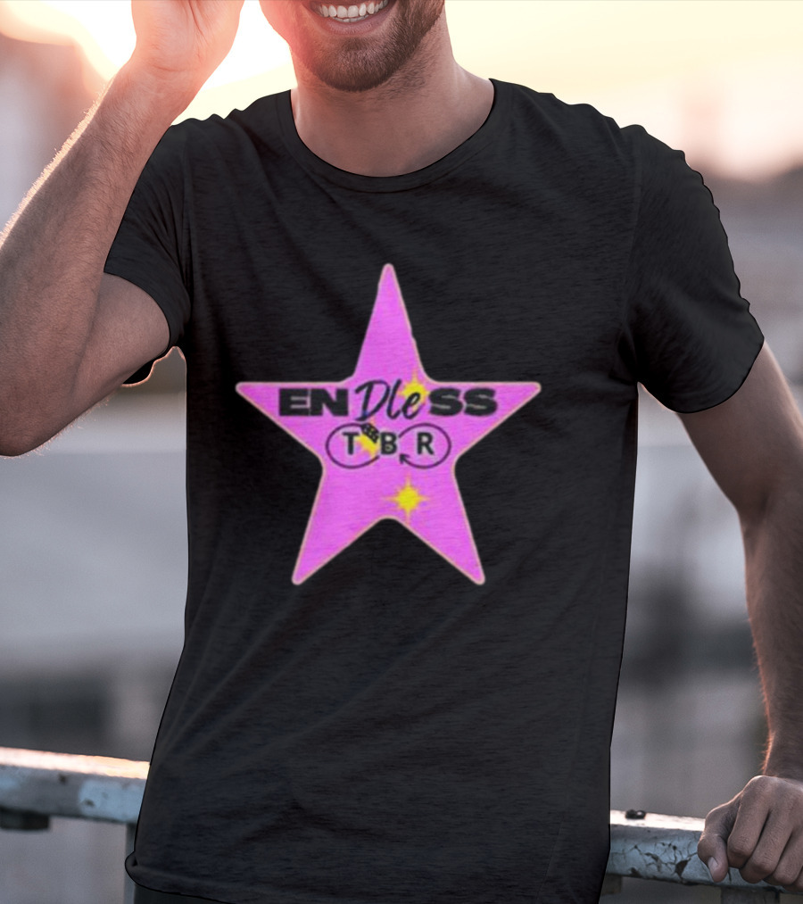 Endless TBR Star Pink Emblem With Books And Dice T-Shirt