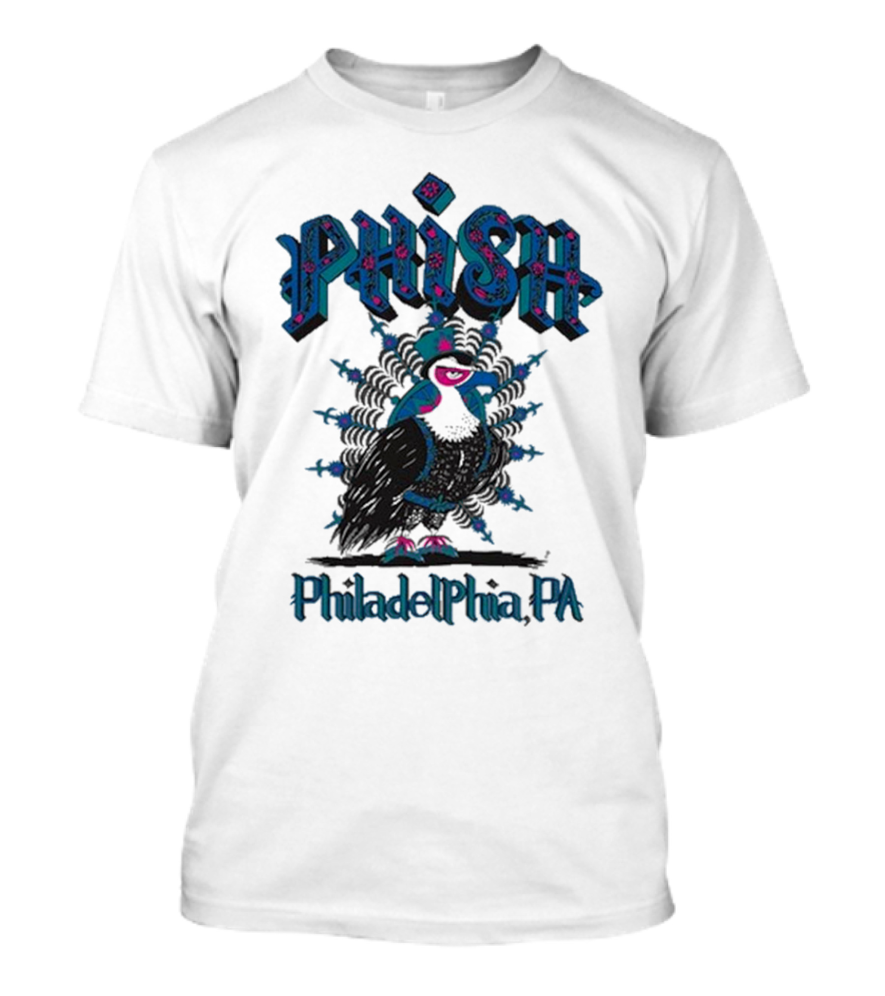 PHISH Philadelphia PA Bird Design The Mann Center Tour T-Shirt