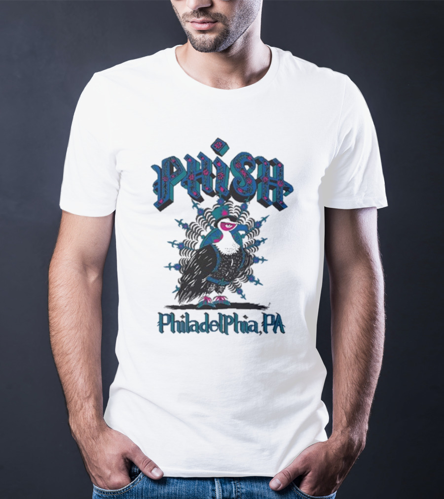 PHISH Philadelphia PA Bird Design The Mann Center Tour T-Shirt