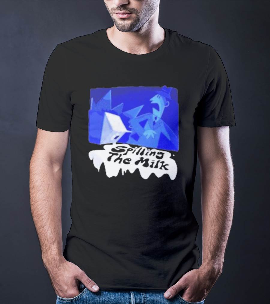 Spilling The Milk Blue Businessman Cartoon T-Shirt