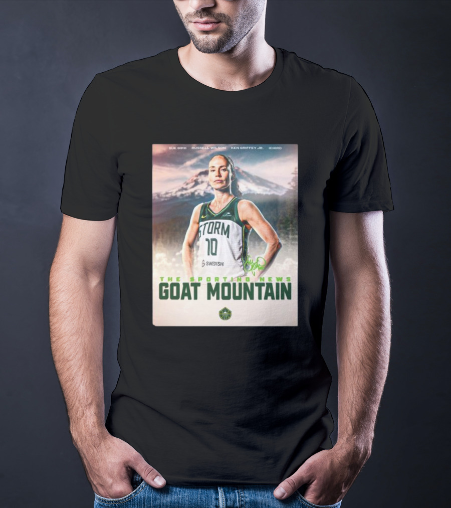 Sue Bird The Sporting News GOAT Mountain Storm 10 T-Shirt