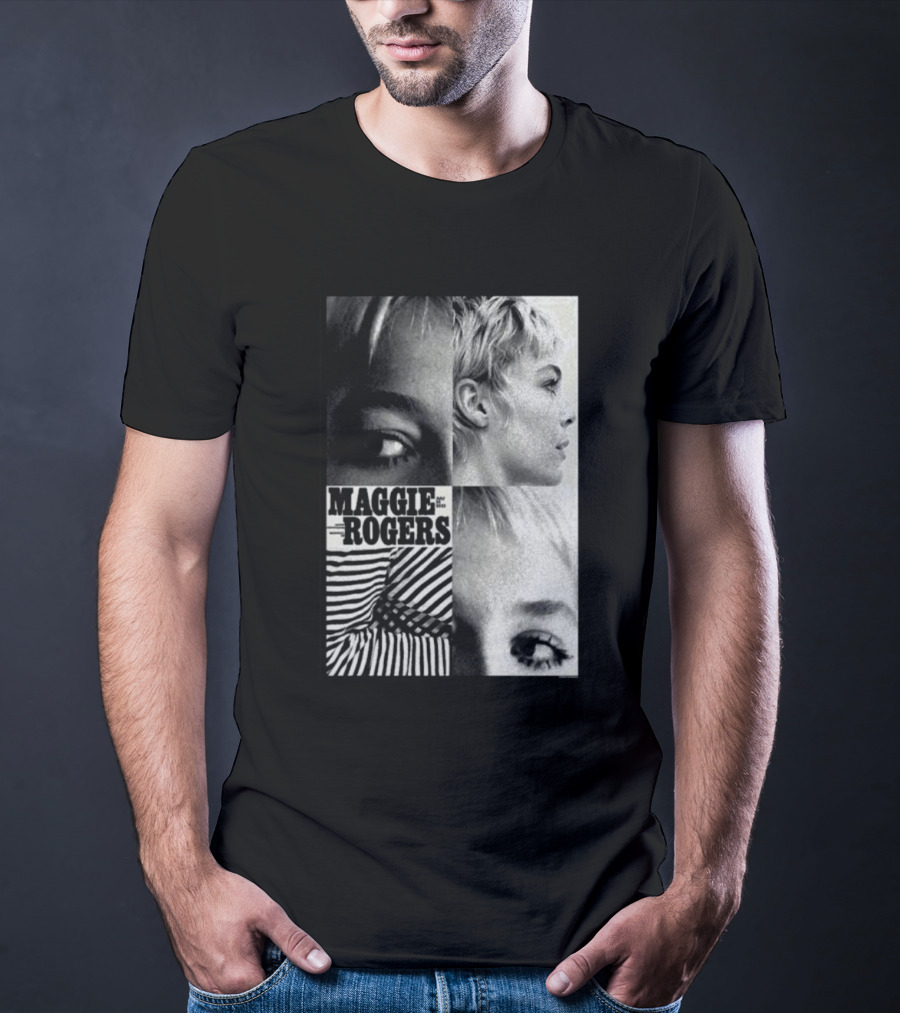 Maggie Rogers Vintage Black And White Portrait Collage Nashville T-Shirt