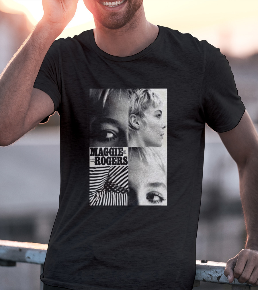 Maggie Rogers Vintage Black And White Portrait Collage Nashville T-Shirt