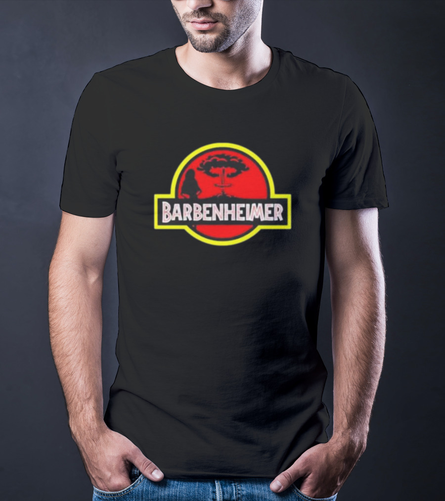 Barbenheimer Dinosaur Explosion Red T-Shirt