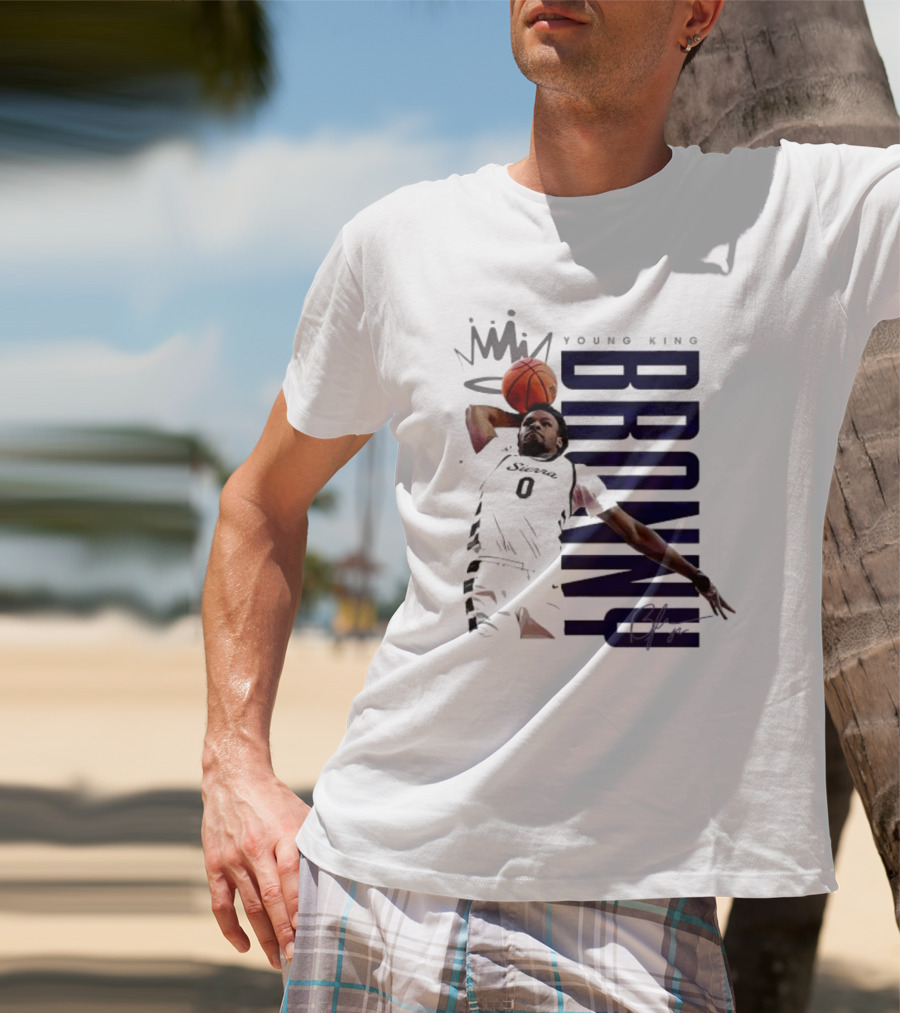 Bronny Young King Basketball Dunk - Crowned Athlete T-Shirt