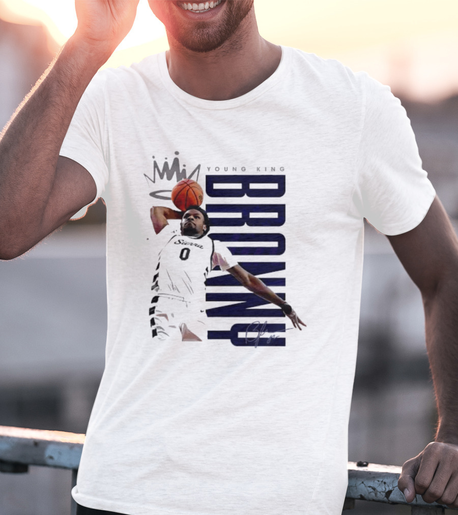Bronny Young King Basketball Dunk - Crowned Athlete T-Shirt