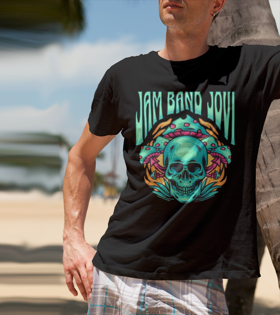 Jam Band Jovi Psychedelic Skull And Mushrooms T-Shirt