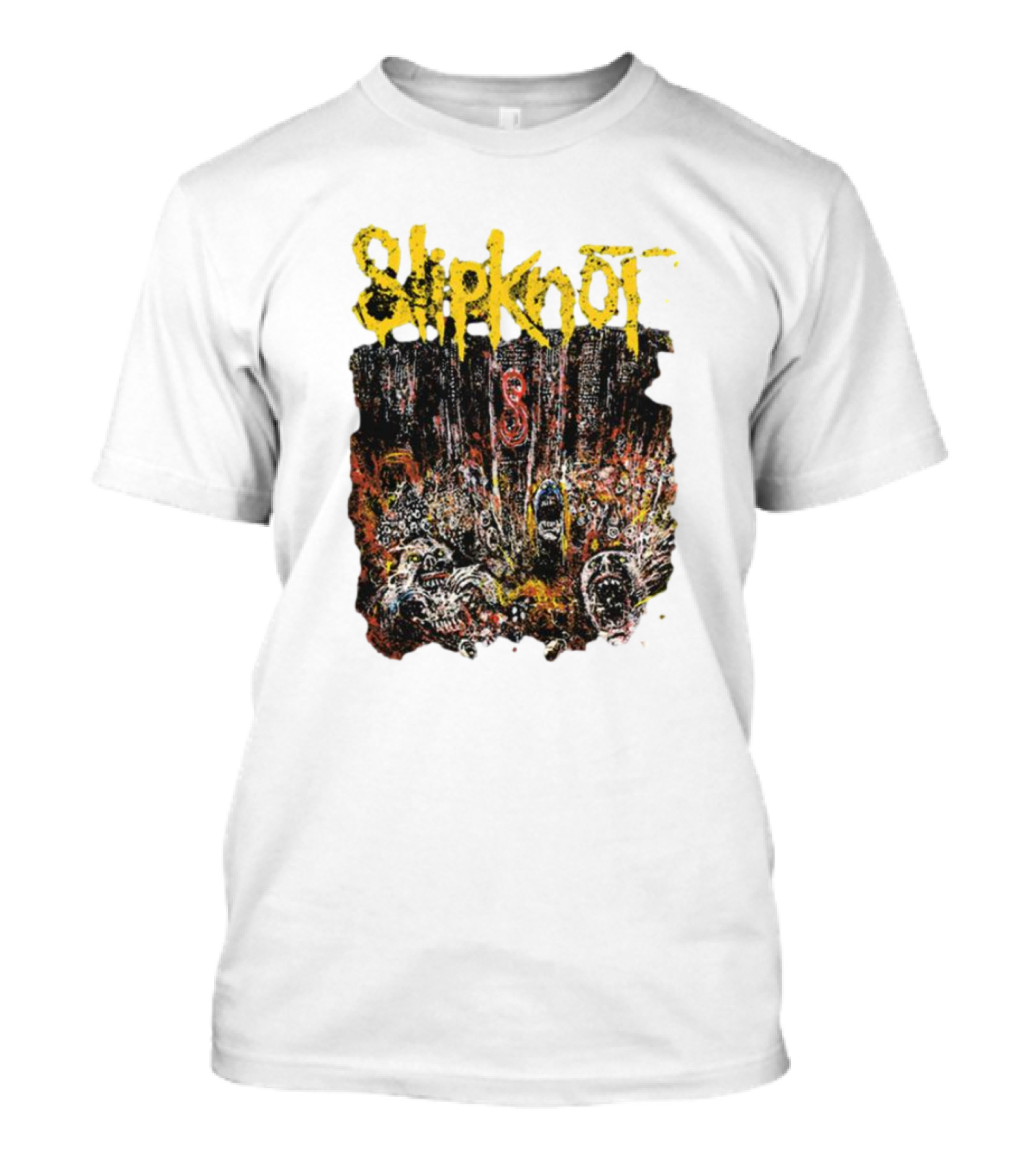 Slipknot Live At MSG Concert Art With Number 8 Grunge T-Shirt