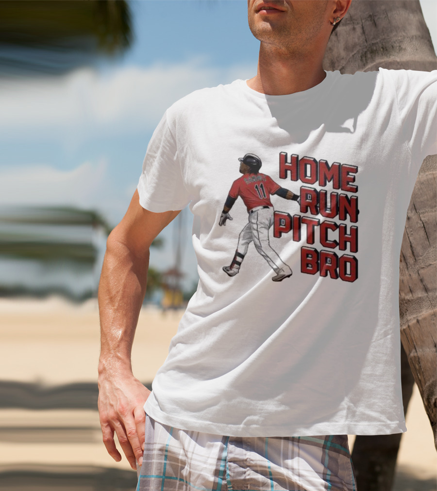 HOME RUN PITCH BRO BASEBALL SWING VINTAGE RED AND BLACK T-Shirt