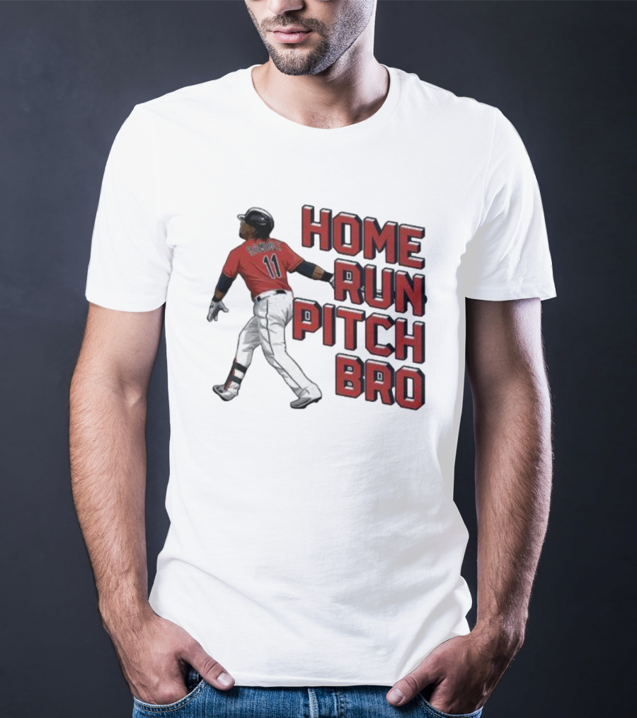 HOME RUN PITCH BRO BASEBALL SWING VINTAGE RED AND BLACK T-Shirt