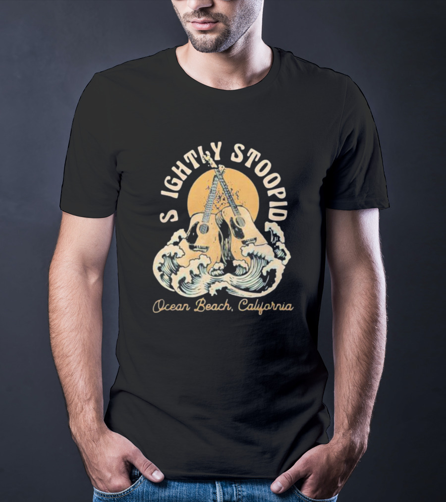 Slightly Stoopid Ocean Beach California Acoustic Wave Guitars T-Shirt