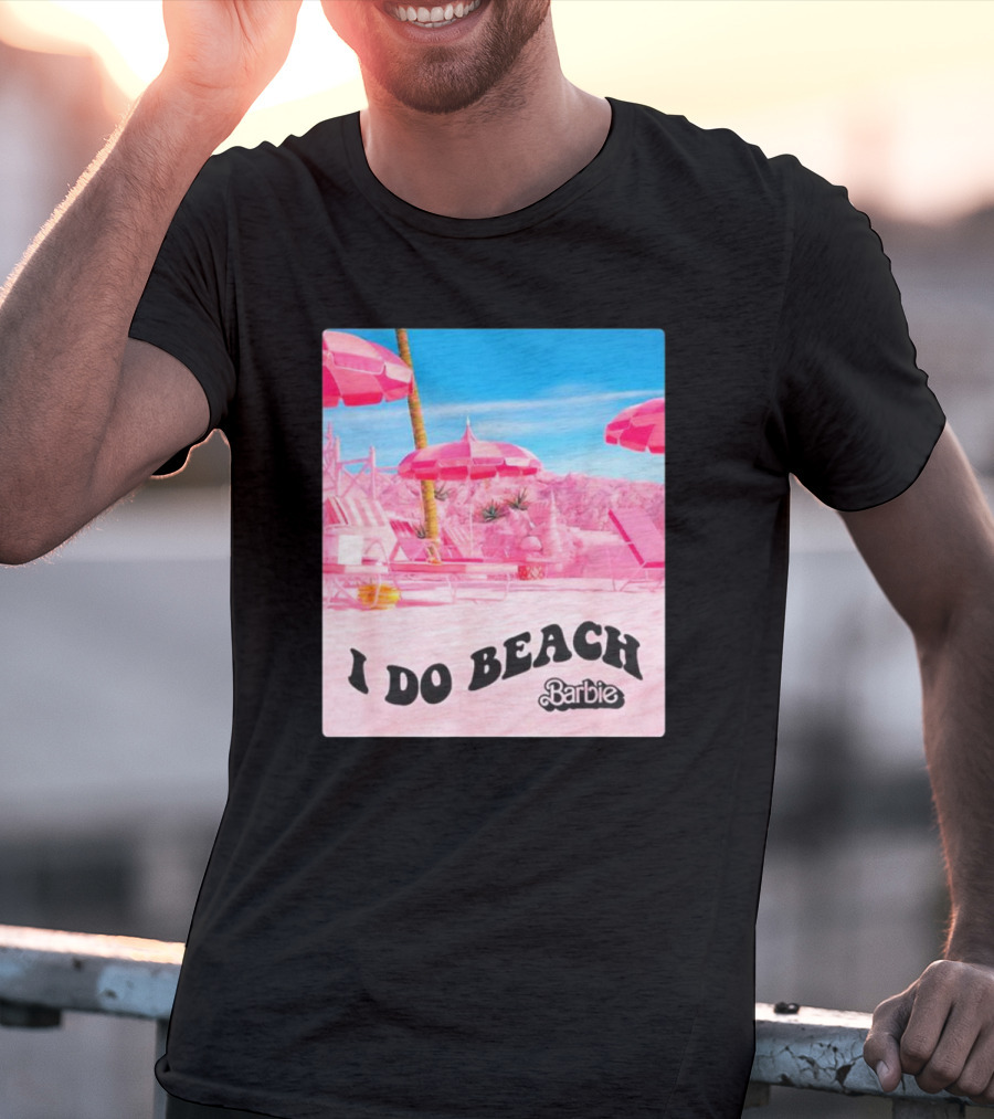 Barbie I Do Beach Movie Pink Umbrella Paradise Scene T-Shirt