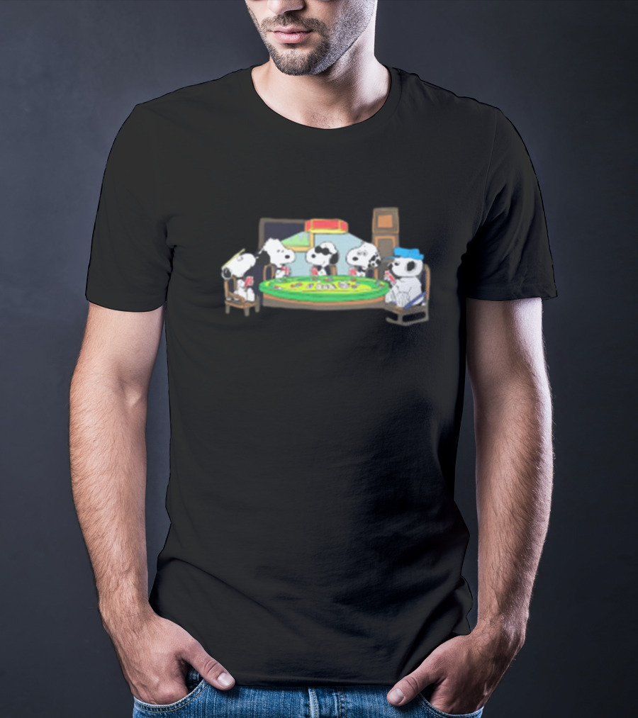 Scott Cawthon Peanuts Snoopy Playing Poker Scene T-Shirt