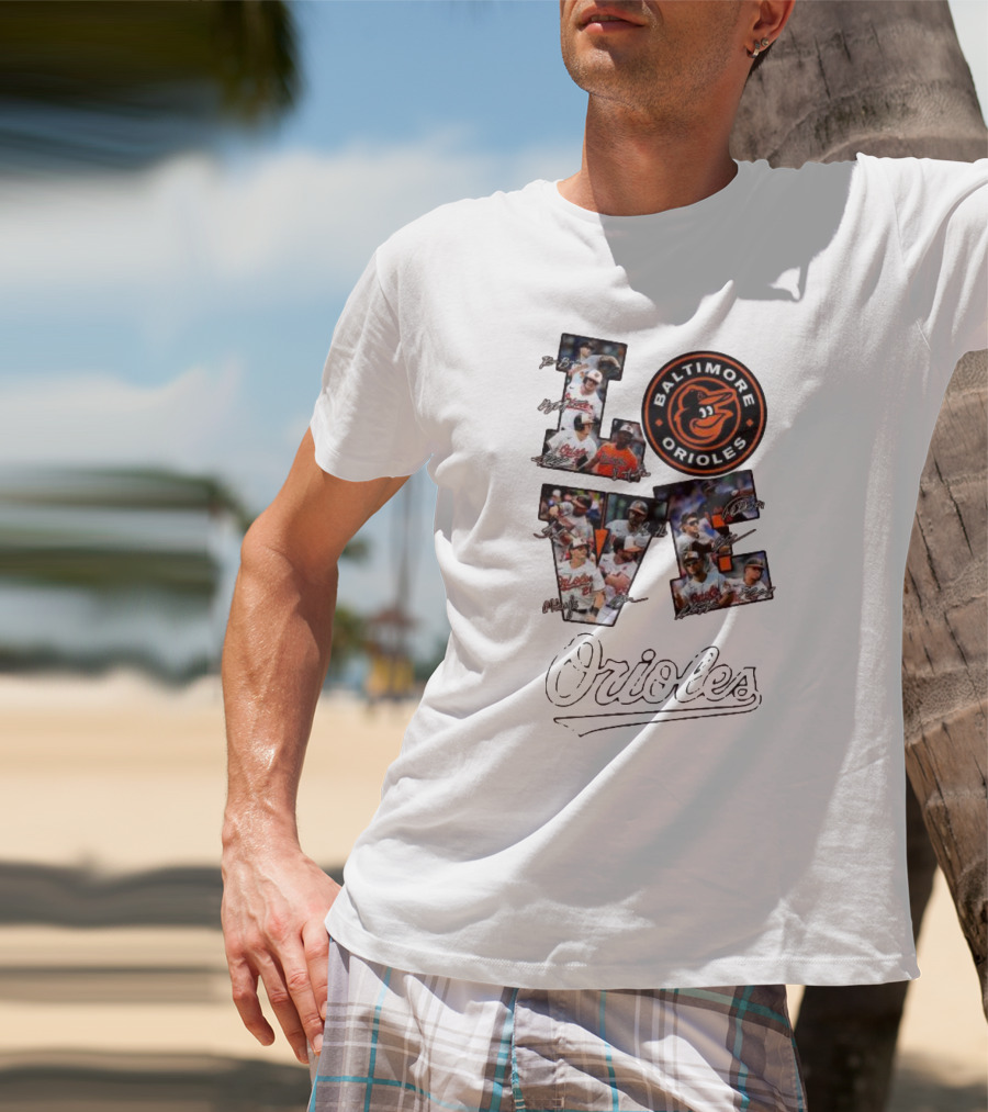 Baltimore Orioles Love Team Personalized Orange Players T-Shirt