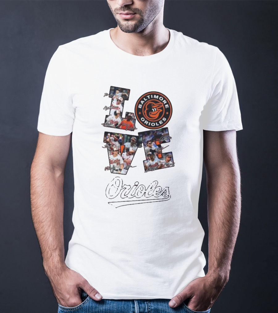 Baltimore Orioles Love Team Personalized Orange Players T-Shirt