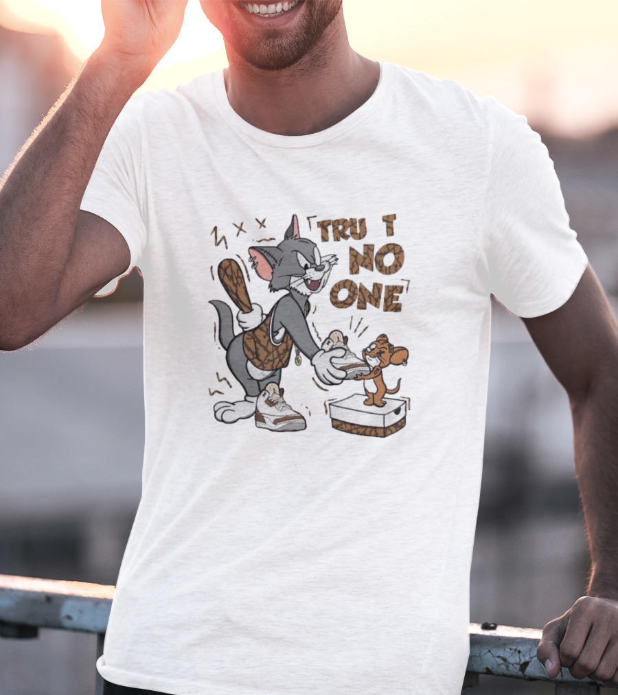 Jordan 3 Palomino Trust No One Tom And Jerry Sneakers T-Shirt