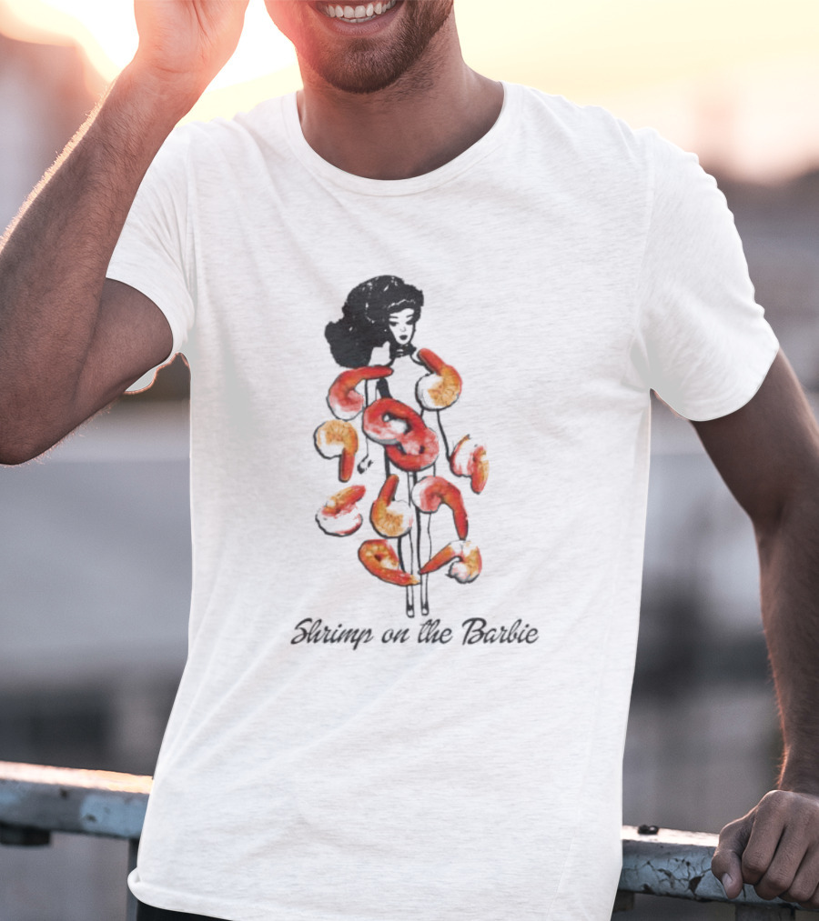 Barbie Silhouette Fashioned In Shrimp On The Barbie T-Shirt