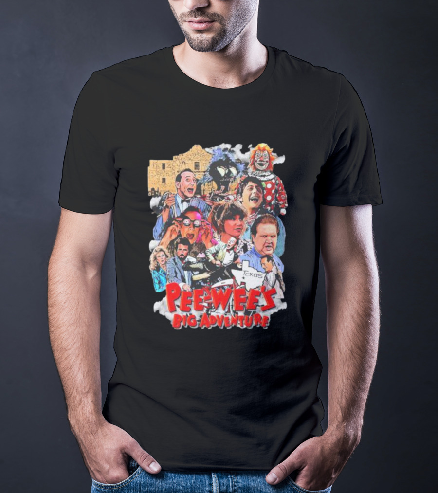 Pee Wee's Big Adventure Vintage Paul Reubens Texas Collage T-Shirt