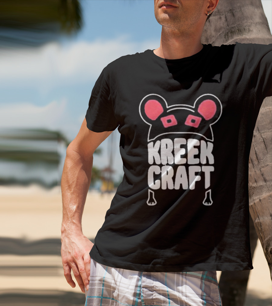 KreekCraft Bear Ears Red Eyes Branding T-Shirt