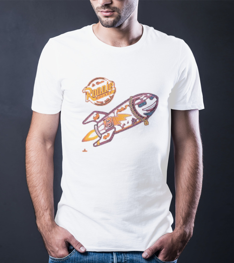 Ronnie Rocket Number 13 With Lightning Bolt And Planetary Icons T-Shirt