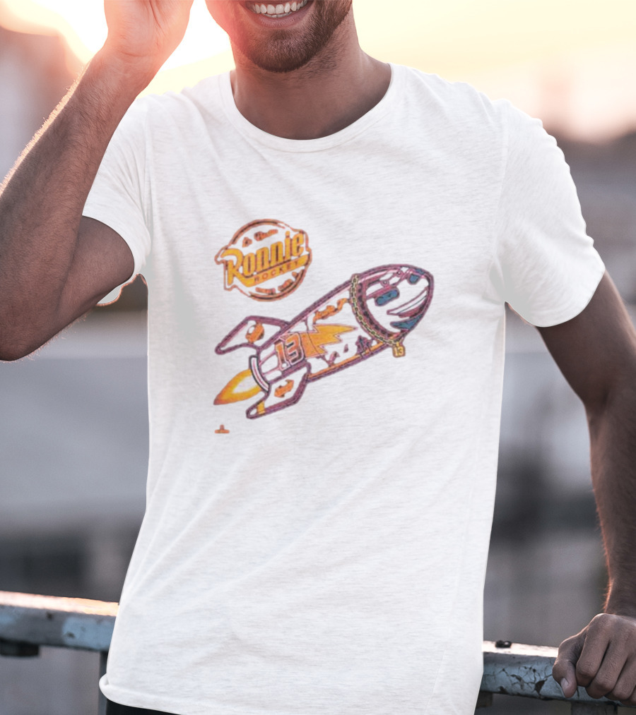 Ronnie Rocket Number 13 With Lightning Bolt And Planetary Icons T-Shirt