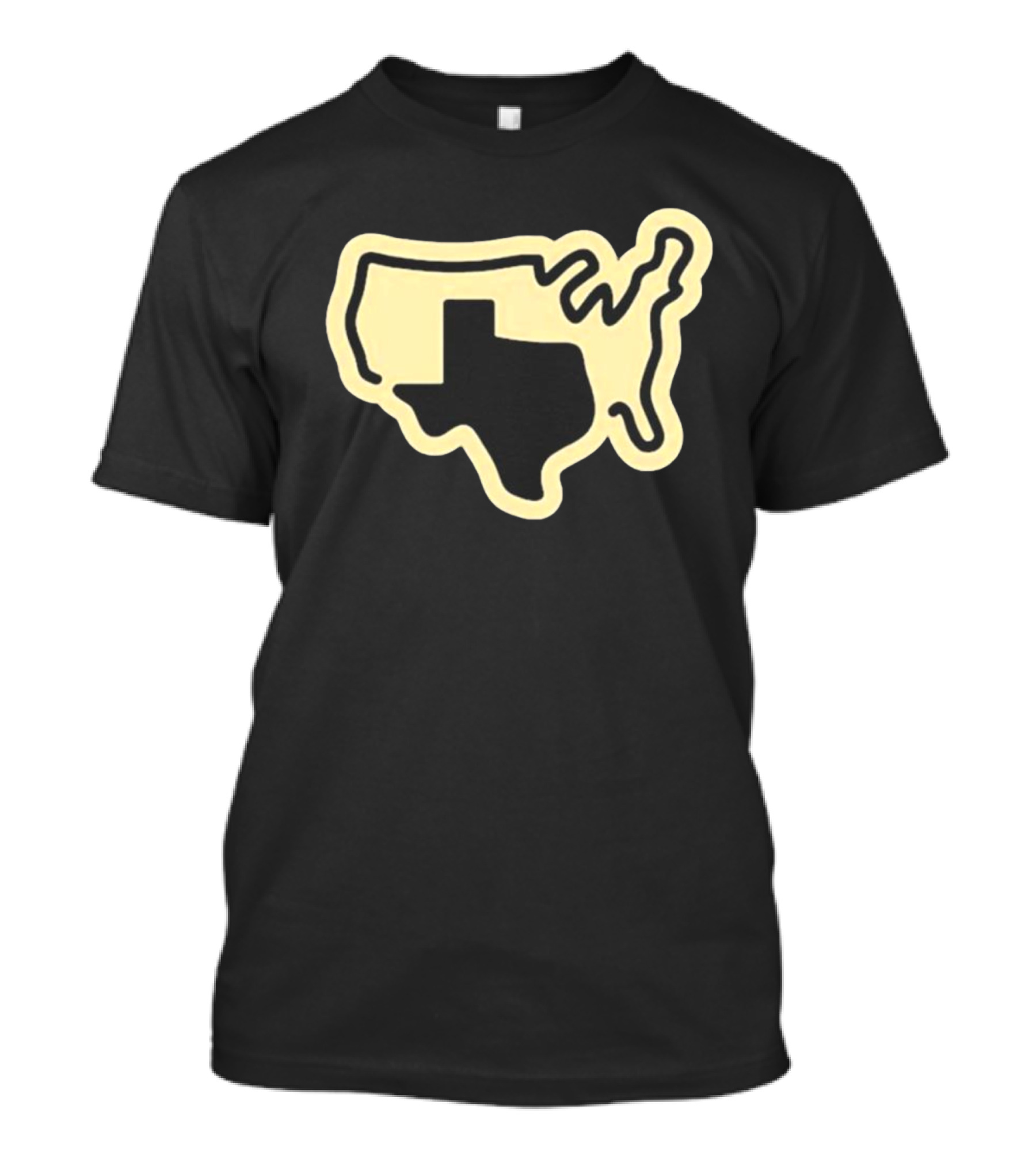 Tan Grand Texas State Silhouette Map USA Shape T-Shirt