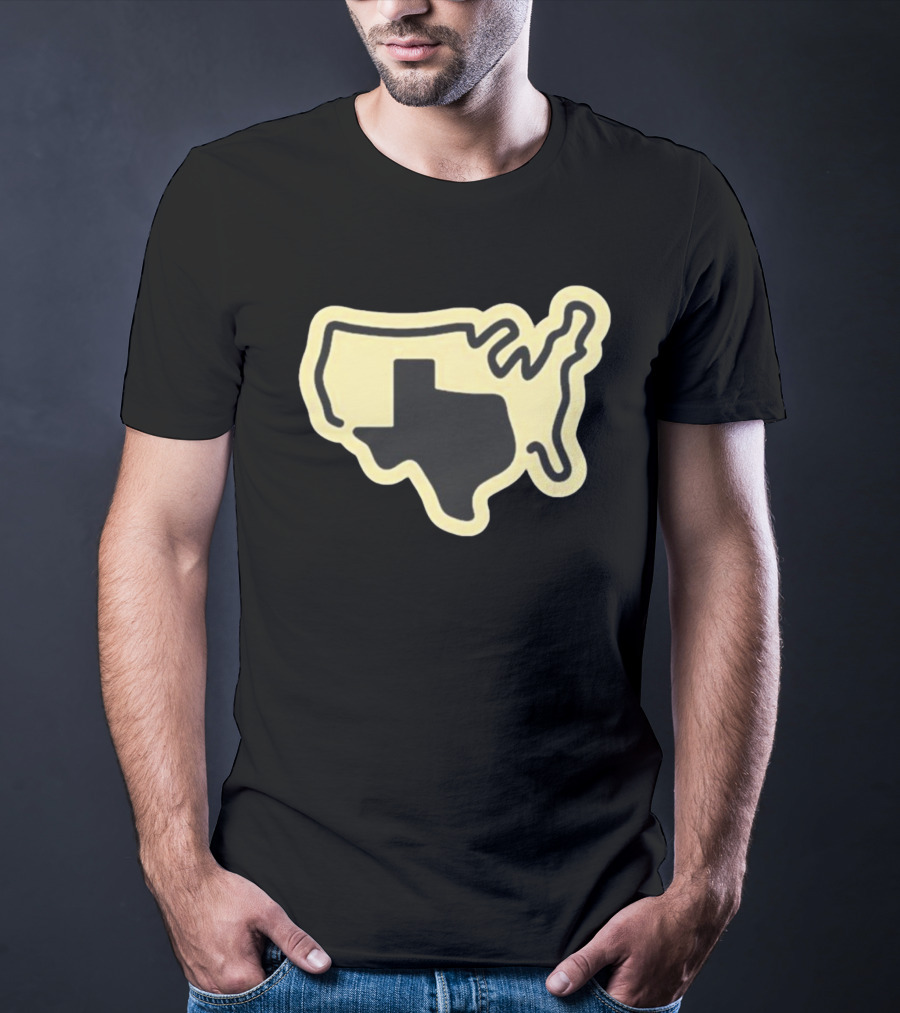 Tan Grand Texas State Silhouette Map USA Shape T-Shirt
