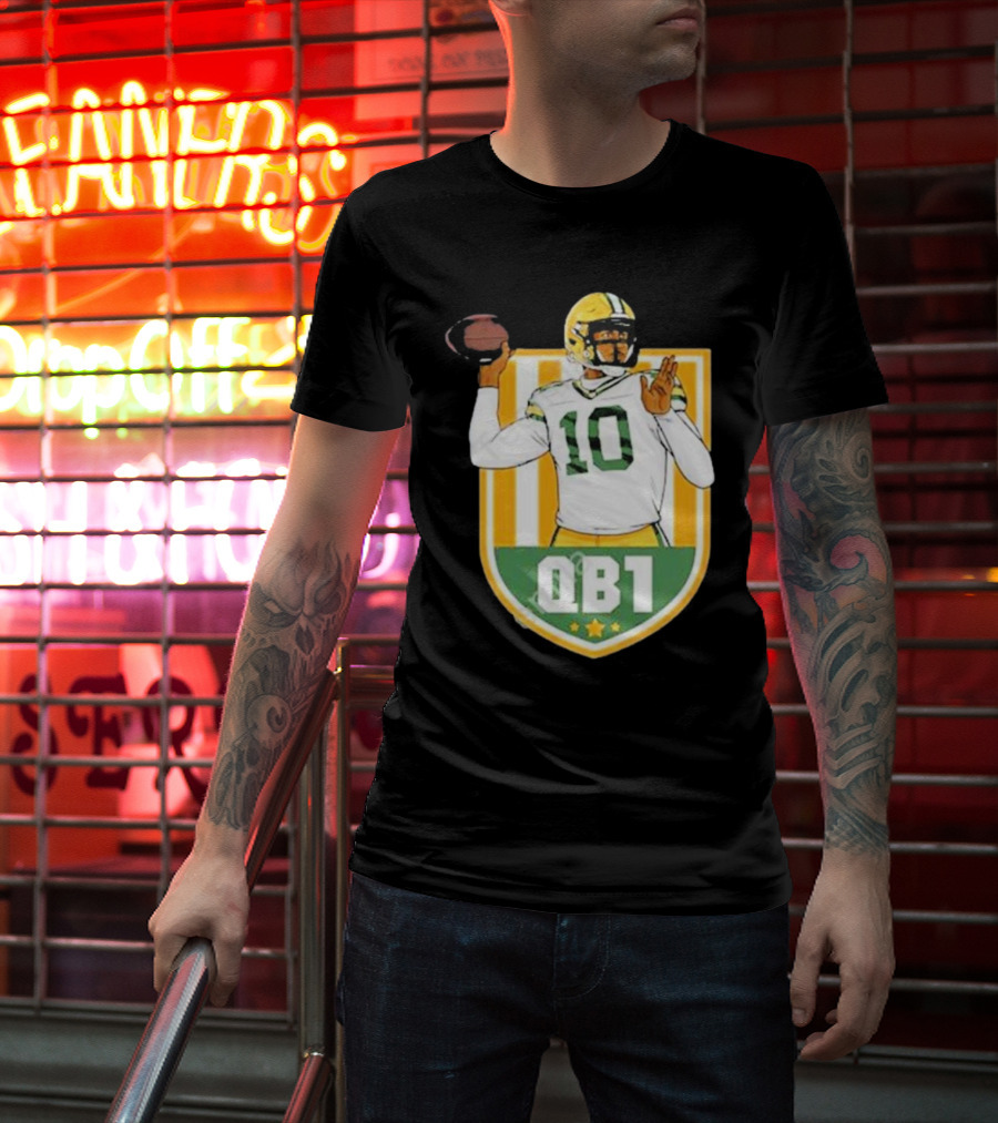 Cheeseheadtv QB1 Green And Gold Football Number 10 T-Shirt