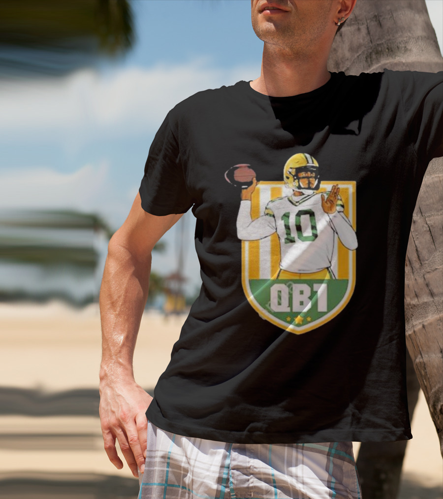 Cheeseheadtv QB1 Green And Gold Football Number 10 T-Shirt