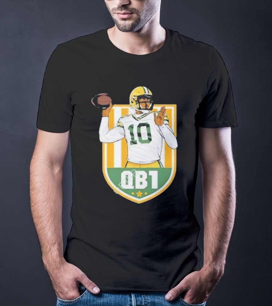 Cheeseheadtv QB1 Green And Gold Football Number 10 T-Shirt