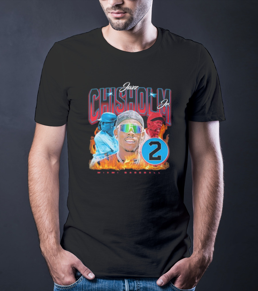 Jazz Chisholm Jr. Miami Baseball 90s Number 2 T-Shirt