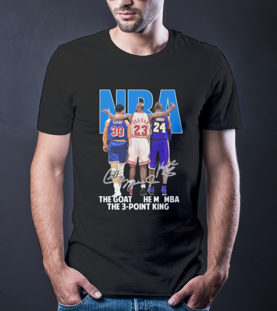 NBA Curry Jordan Bryant The Goat The Mamba The 3-Point King Signature T-Shirt