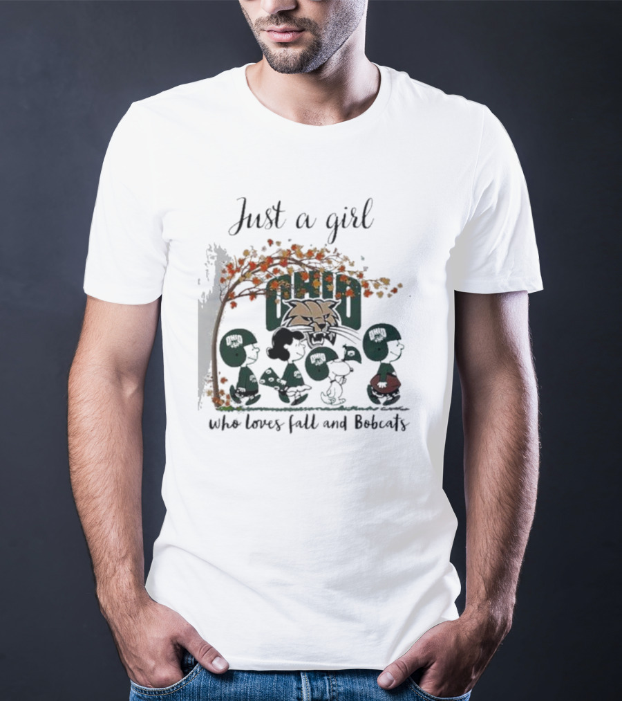 Just A Girl Who Loves Fall And Bobcats T-Shirt