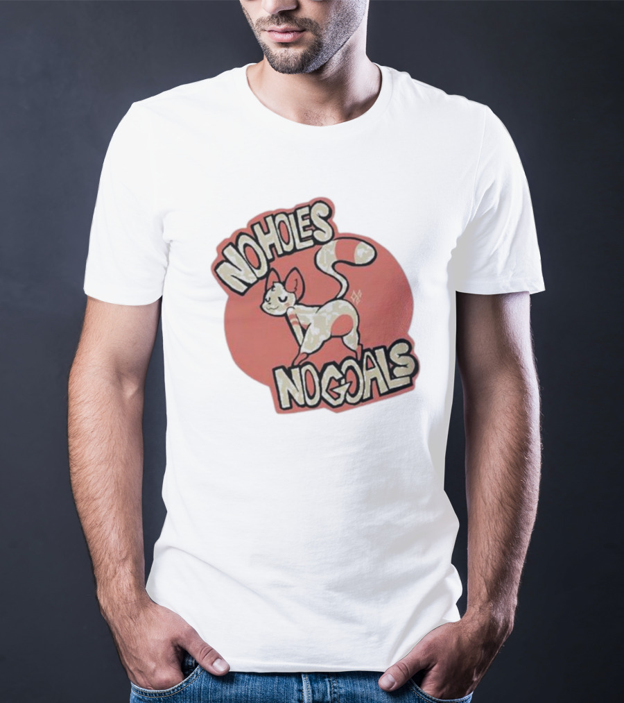 Sockfox No Holes No Goals Fox Graphic Red Circle T-Shirt