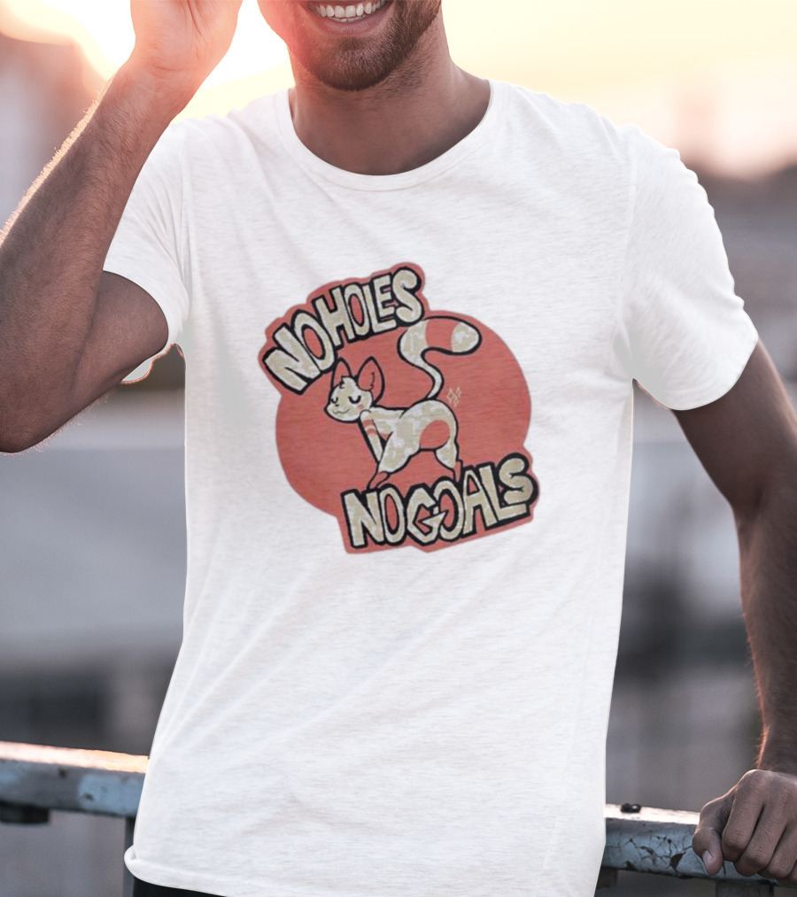 Sockfox No Holes No Goals Fox Graphic Red Circle T-Shirt