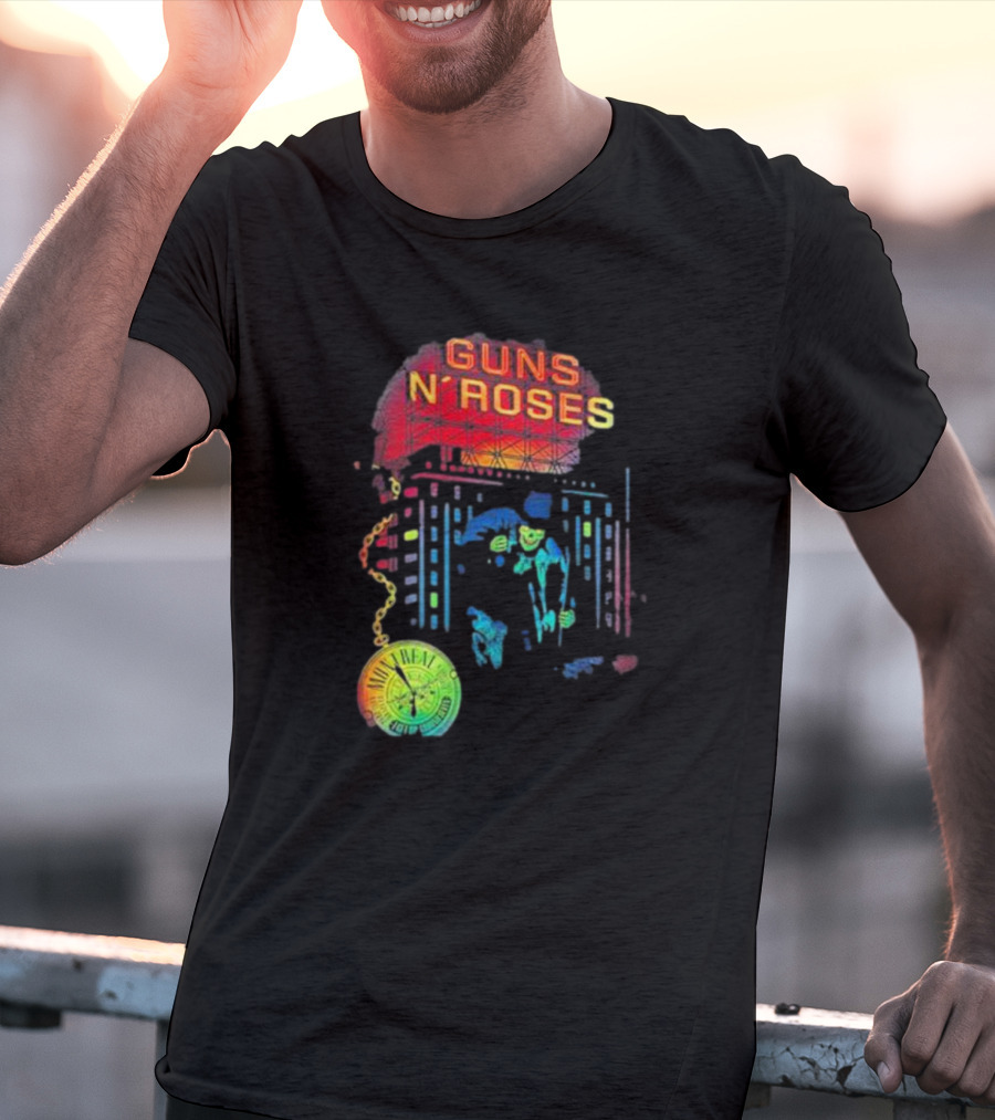 Guns N’ Roses Montreal Reflective Pocket Watch Buildings T-Shirt
