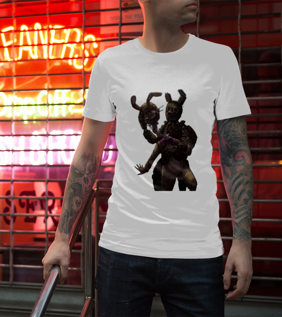 Gumchew Springtrap Malhare Battle Showdown Iconic Horror Character Face-off T-Shirt